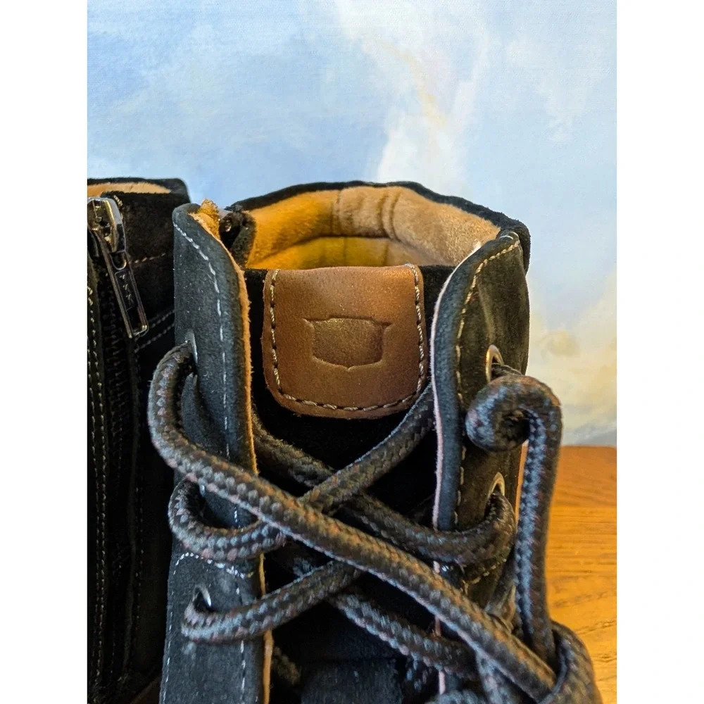 NEW! Florsheim 10W Norwalk Plain Toe Lace Up/Side Zip Black Milled Nubuck...